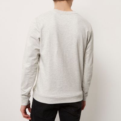 Light grey marl crew neck sweatshirt